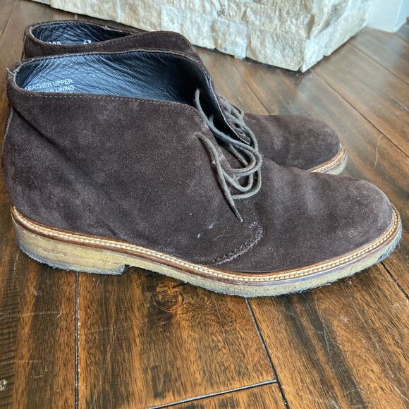 Dark Brown Suede Chukka Boots Men’s 43 Crepe Sole Handmade Italy main image 12
